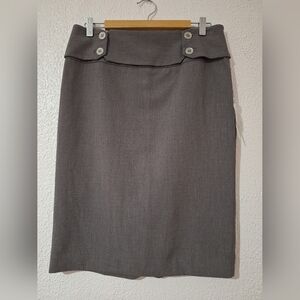 NWT Adrienne Vittadini Gray Pencil Midi Skirt Knee-Length